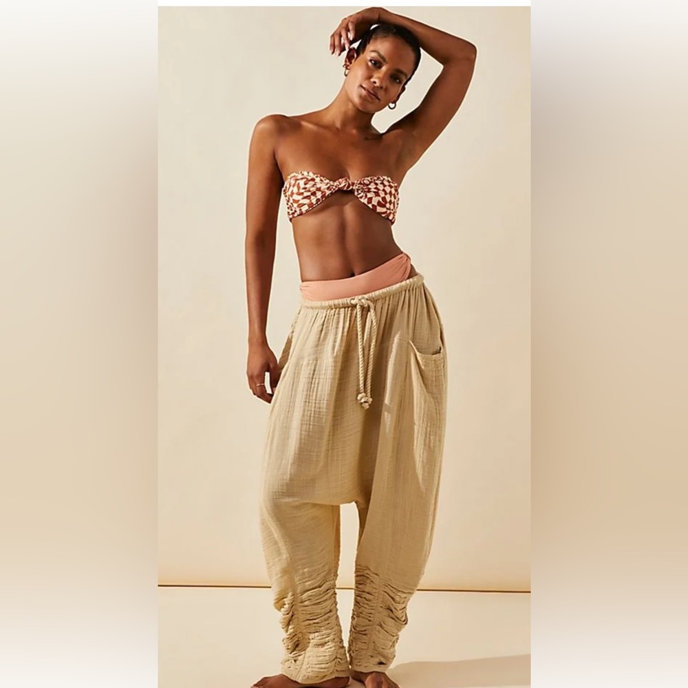 free people slouchy harem pant w/ drawstring waistband. NWOT